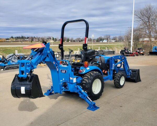 LS lawn mower tractor with front end loader and rear backhoe - Image 2